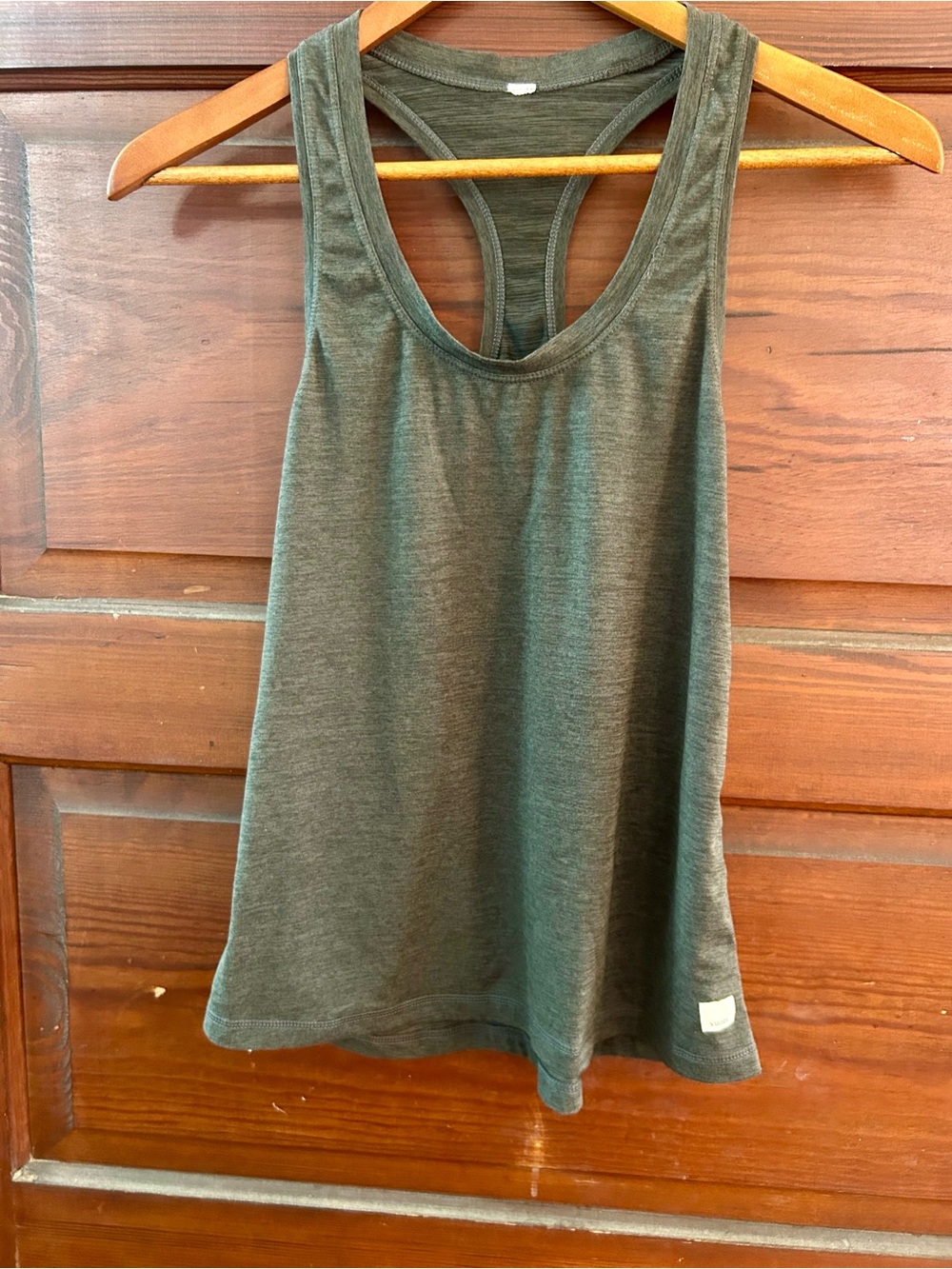 Vuori Women’s Lux Performance Charcoal Gray Racerback Tank Top - Picture 2 of 7